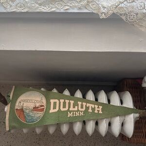 Vintage Green Duluth Minnesota Pennant